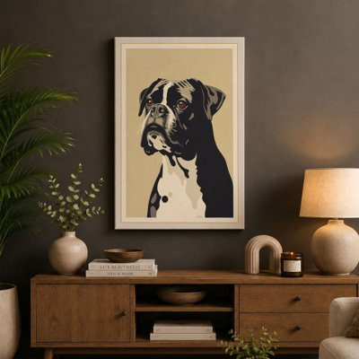 Boxer Portrait Modern 1 Piece Wrapped Canvas Wall Art