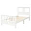 Lit plateforme simple en bois blanc - support à 10 lattes, tête de lit et installation facile avec pin et plateforme