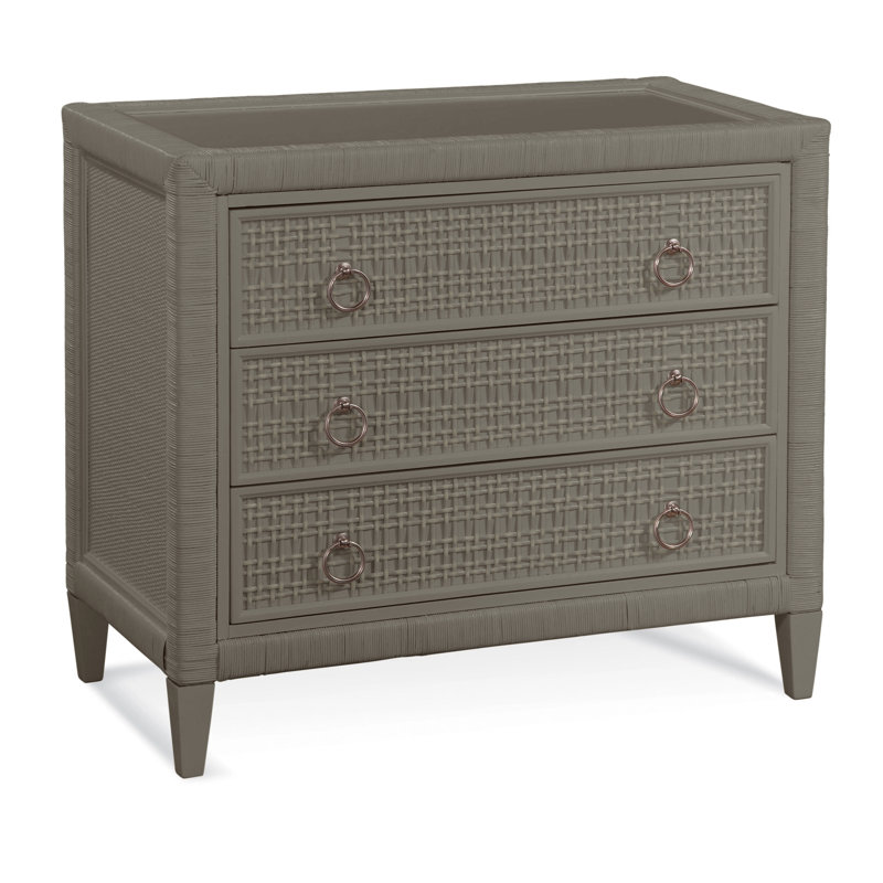 Monterey 3 Drawer 36" W Dresser, Stone Hearth, No, Satin Nickel