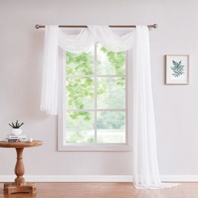 25 Yard (900 Inch) Sheer White Fabric. Great for Bed Canopy Curtains, Wedding Arch Decorations, Window Scarves or Curtain Backdrop