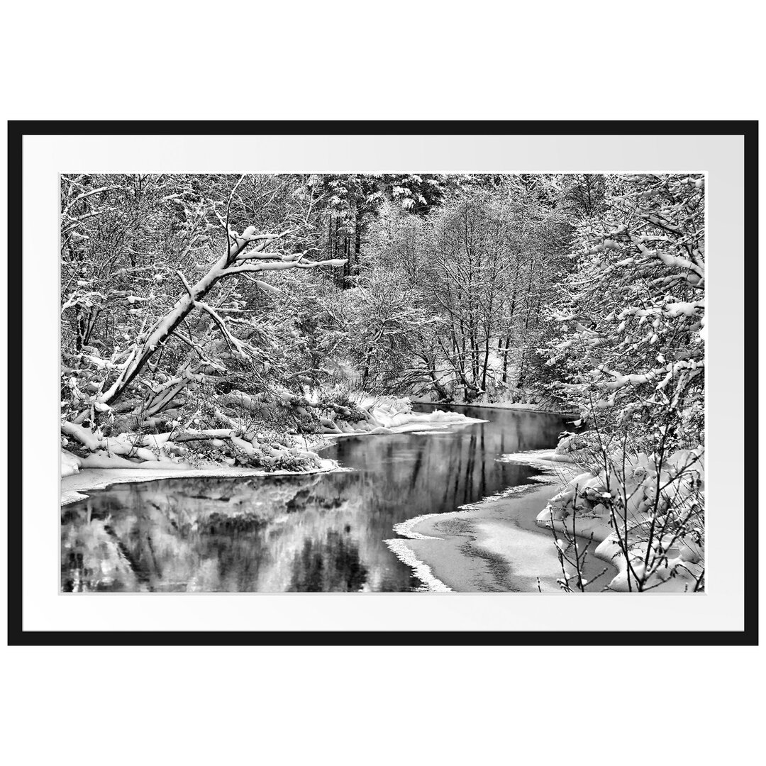 Gerahmtes Poster Atemberaubende Winterlandschaft