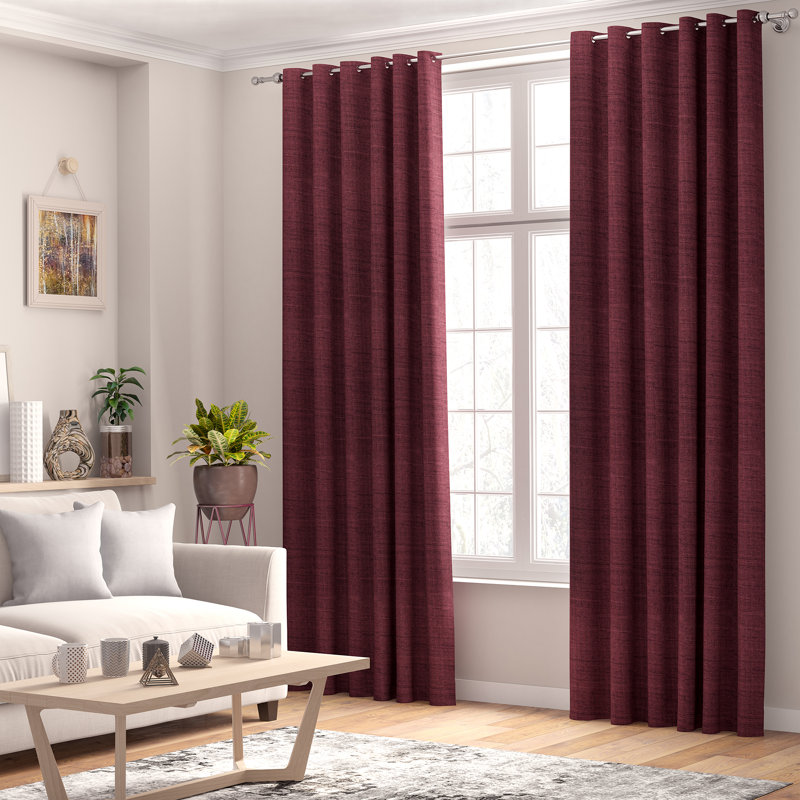 Shives Room Darkening Curtain Pair, 168 W x 137 D cm, Burgundy