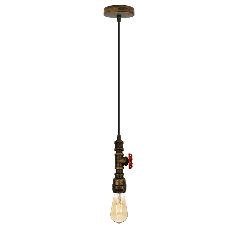 Buckeys 1 - Light Single Bulb Pendant, Brushed Copper