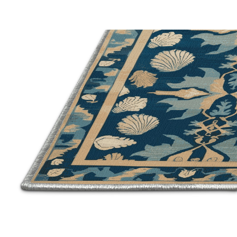 Machine Washable Turkish Beige Area Rug, Round 4'