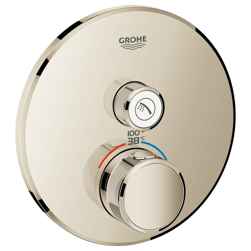 GROHE Grohtherm SmartControl Shower Thermostatic Valve Trim Kit, Polished Nickel