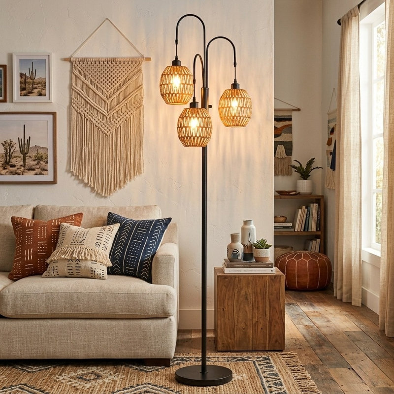 Lampadaires 70 po à 3 lumières à intensité variable pour arbre (3 ampoules DEL incluses)