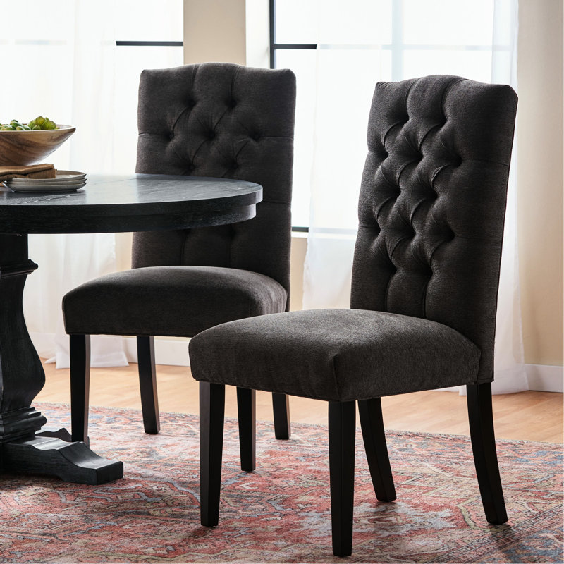 Chaises de salle à manger (2 pièces) - Gris foncé