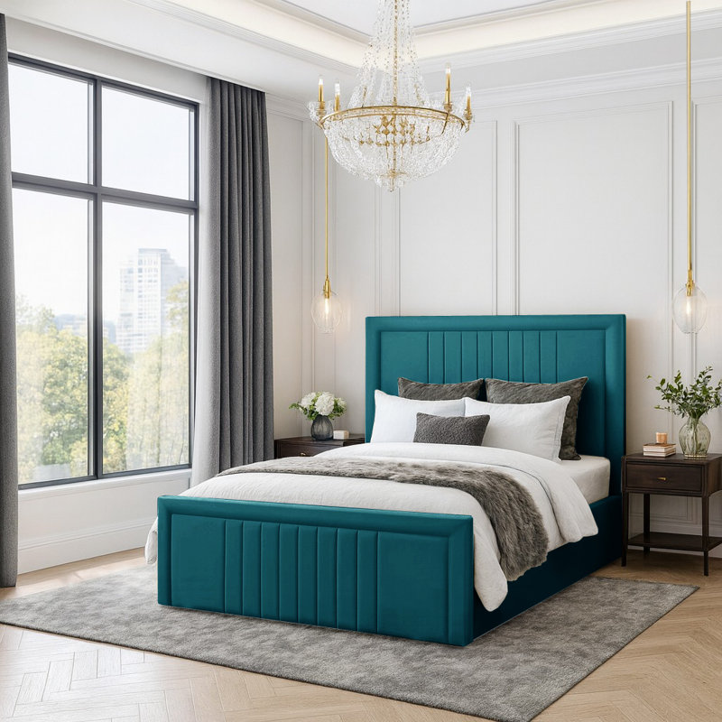 Niels Upholstered Ottoman Storage Bed, Mallard, Super King (6')