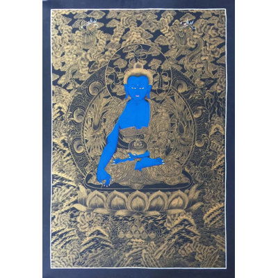 Bouddha méditatif Thangka (Thangka sans brocart)