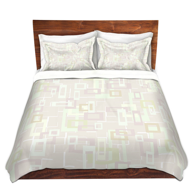Polyester Geometric Shapes Duvet Cover, 1 Queen Duvet Cover + 2 Standard Shams