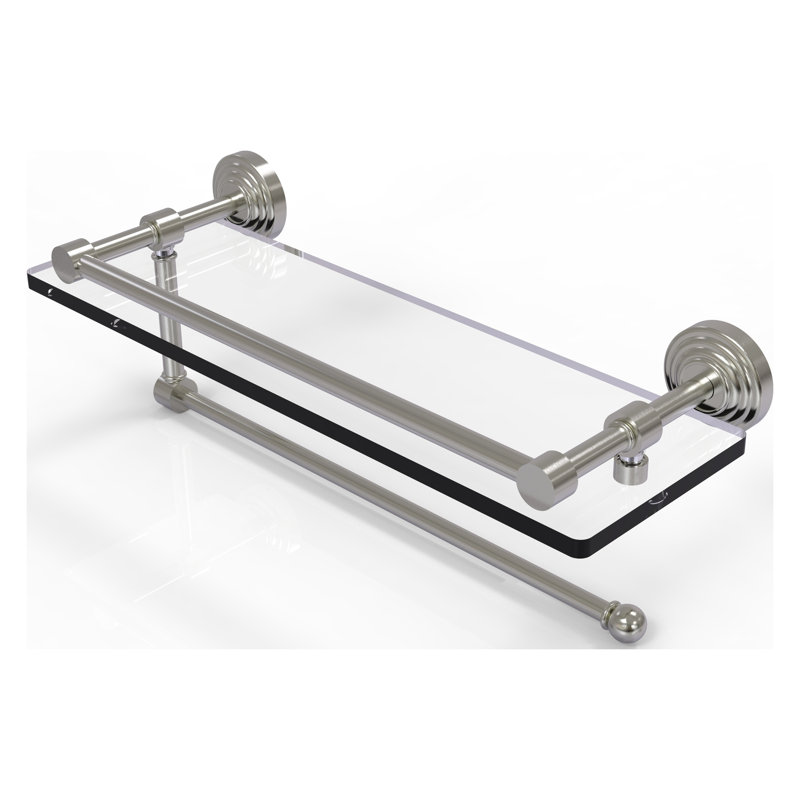 Beresford Bracket Shelf with Towel Bar, Satin Nickel