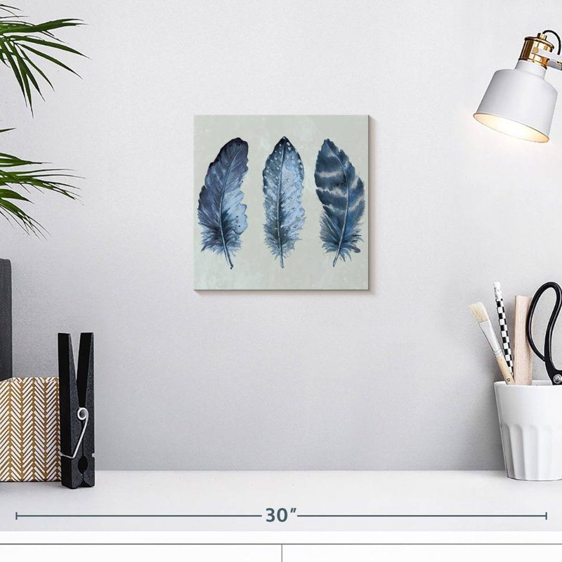 Plumes bleues indigo Kerner I, H 10 po x l 10 po