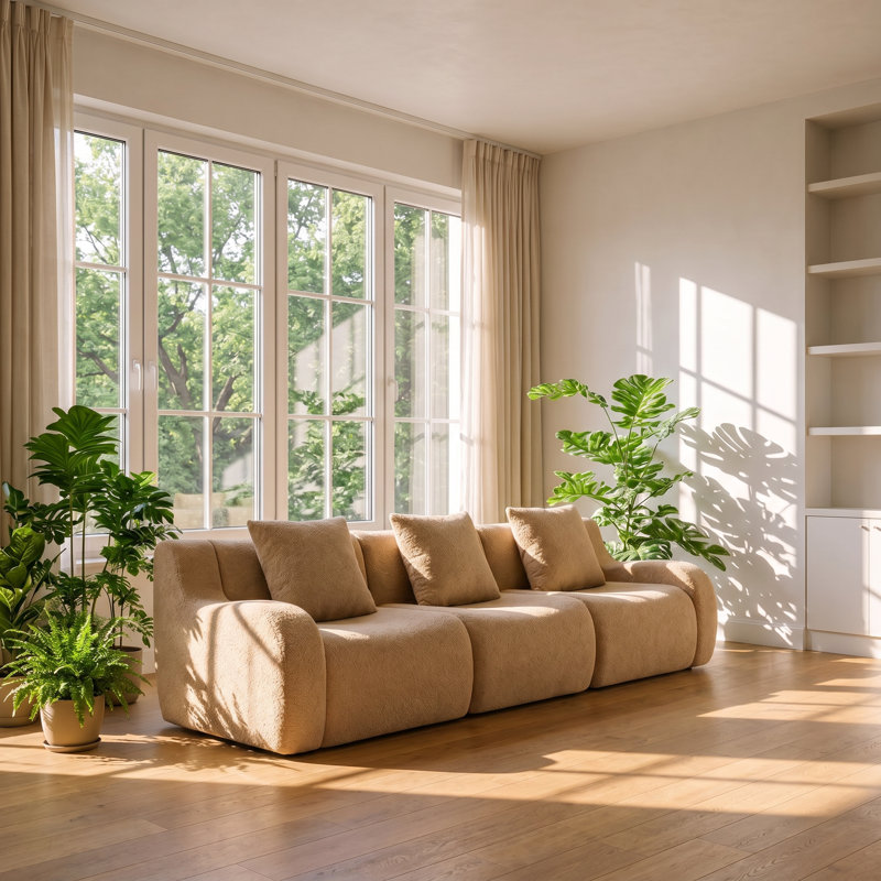 Canapé modulaire en tissu 3 places l 115,3 po x P 40,9 po x H 27,9 po Aura