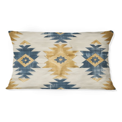 Coussin lombaire rétro jaune géométrique Navajo II