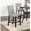 Ensemble de 2 chaises de salle à manger en tissu gris avec coussins moelleux et têtes de clou