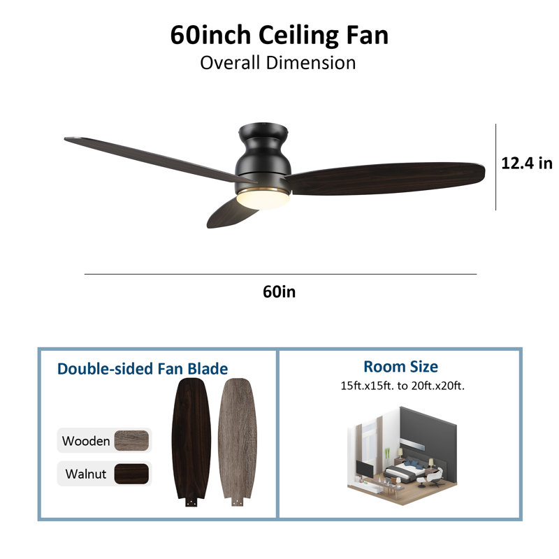 Ventilateur de plafond intelligent avec lumière Elwina