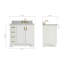 Meuble-lavabo simple en bois massif 37 po Freitas blanc avec plateau en marbre de Carrare 0,75 po, évier droit décalé-271566833-304109142-304109145