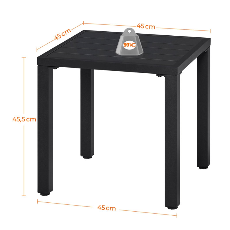 Sristi Square Metal Outdoor Balcony Table , 45cm cm W 45cm cm D