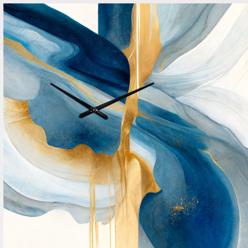 «Bold Expression Art I - Abstract Spirals», forme unique en métal horloge murale, horloge murale asymétrique moderne, Grand