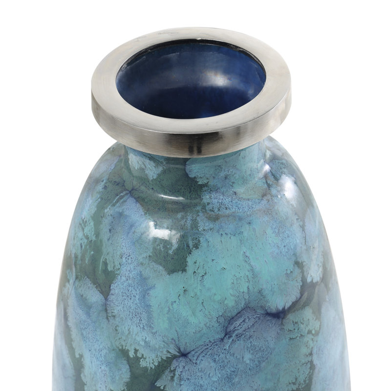 Handmade Glass Floor Vase, 29.5" H x 10" W x 10" D