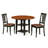 5 Piece Dining Table Set for 4 Includes a Round Kitchen Table with Dropleaf & Shelves and 4 Faux Leather Dining Room Chairs, 42x42 Inch, Black & Cherry-1061768502-1012241078-961266655