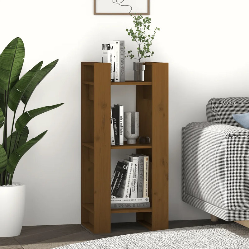 Jaiden-James 91cm H Solid Wood Etagere Bookcase, Brown, 91cm H x 41cm W x 35cm D