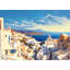 High View of Santorini - Décor de toile encadrée de bureau côtier