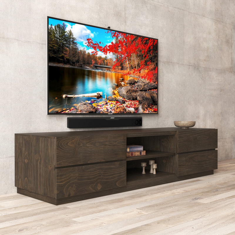 Meuble télé en bois massif pour téléviseur de 85 po ou moins Heusden
