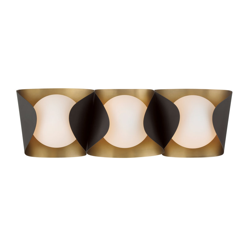 Meuble-lavabo 3 lumières Flare, Bronze