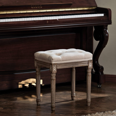Ironton Solid Wood Vanity Stool