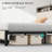 King Size Bed Frame, Platform Bed Frame with Charging Station, Upholstered Storage Headboard & Footboard Metal Slats Supports Mattress Foundation, No Box Spring Needed, Beige(No Drawers)