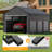 10 Ft. W x 16 Ft. D Heavy-Duty Metal Carport with Galvanized Roof & Fabric Walls, Solar Light, All-Weather Shelter Rated 35psf Snow - Gray-122760500