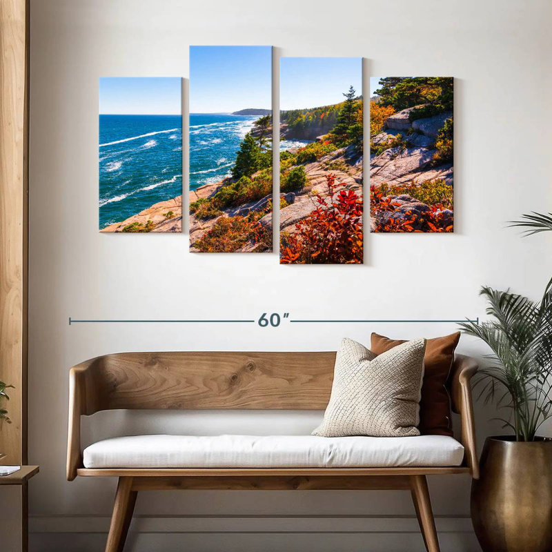 Gillard Maine Coastline Cliff, H 32 po x l 52 po
