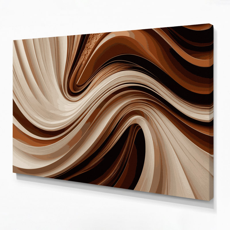 "Gradient Abstract", art mural sur toile beige, H 11 po x l 14 po