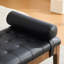 Banc capitonné à boutons avec appui-tête et pieds en noyer foncé-905773556-905773555