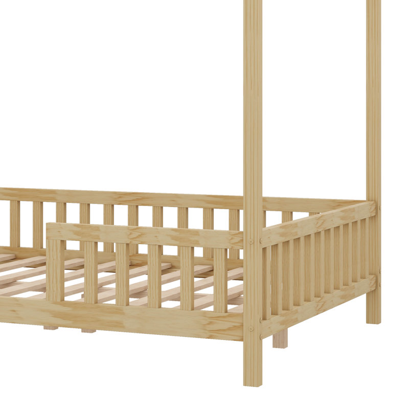 Lit pour enfant avec auvent Montessori, Double, Naturel