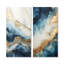 Ensemble de salon art mural blanc et bleu Goldern-115604484