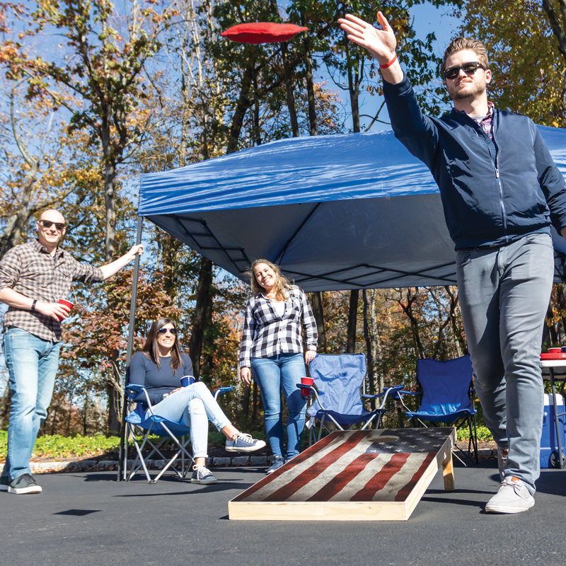American Flag Solid Wood Cornhole Boards with Bean Bags