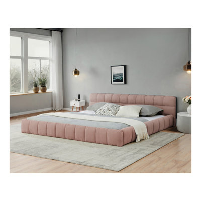 Queen Size Bed Frame With Thick Fabric,  Fabric Grounded Queen Size Platform Bed With Headboard And Frame. No Box Spring Needed, Dark Grey