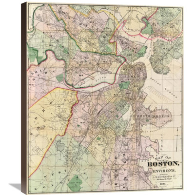 " Map Of The City Of Boston And Its Environs, 1874 " by G.M. Hopkins