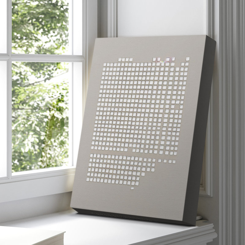 Toile tendue avec châssis abstrait CLV - prêt à être accroché, H 60 po x l 40 po