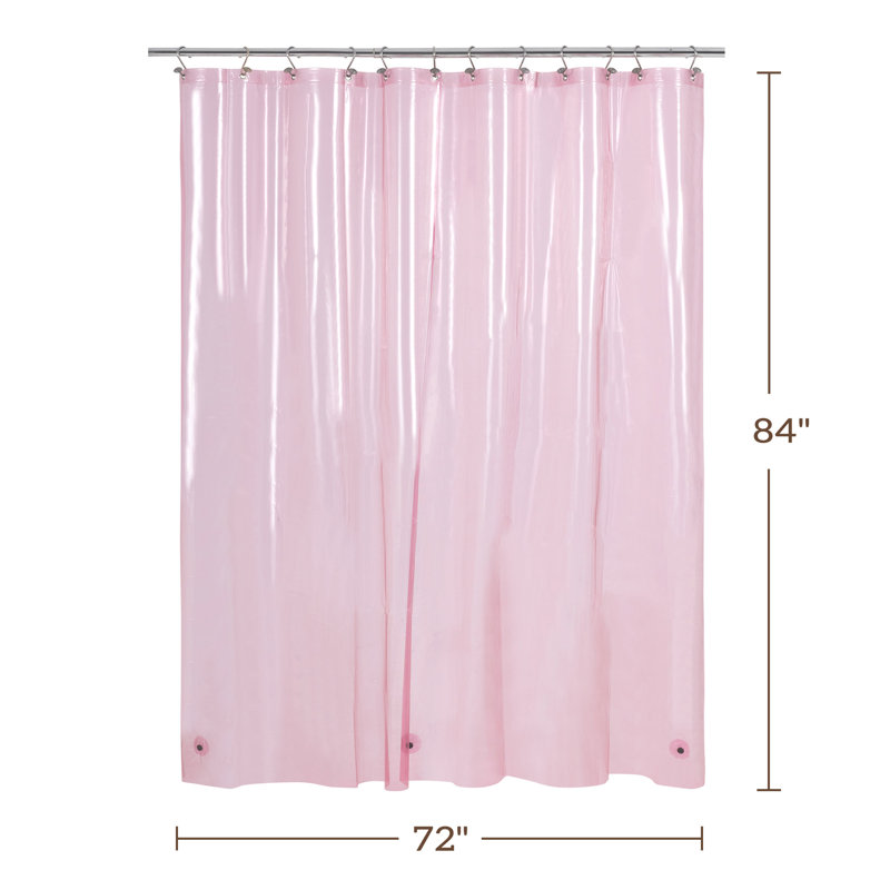 Doublure de rideau de douche imperméable légère en PEVA, Rose clair, H 84 po x l 72 po