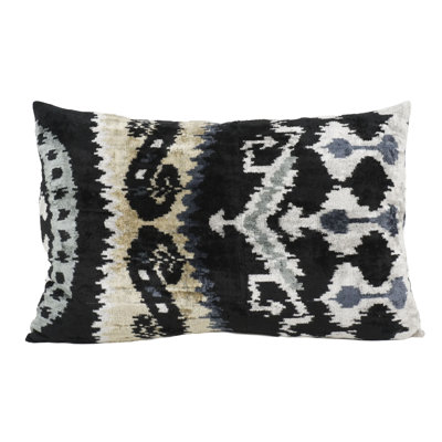 Velvet Ikat Pillow Cover And Insert