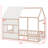 House-Shaped Floor Bed Featuring  LED Lighting and Cozy Design-1021710776