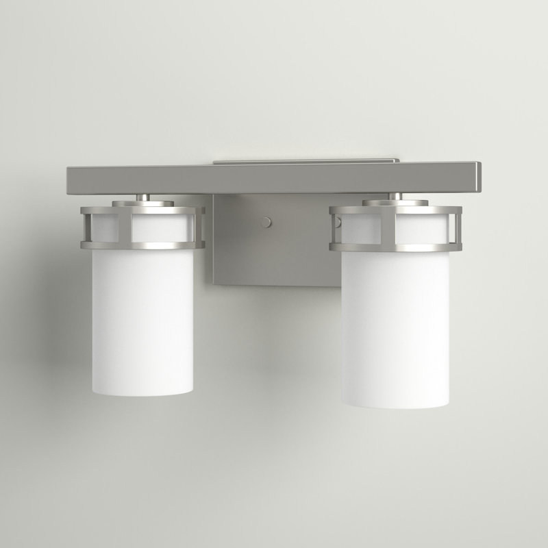 Applique murale / salle de bain Robie à deux lumières de Génération Éclairage , Non, Nickel brossé, Non