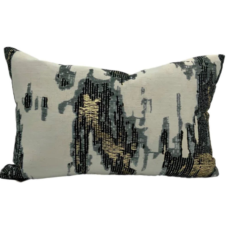 Mariah Lumbar Pillow Cover & Insert, Onyx