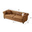 Canapé de style Mid-Century 85 pouces à 3 places capitonné à boutons Chesterfield avec garniture cloutée et sièges profonds et confortables pour le salon ou le bureau-16561362