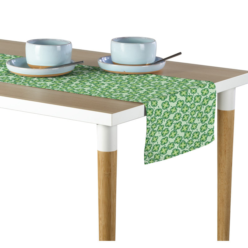 Eveland Rotating Shamrocks Table Runner, 108" L x 14" W
