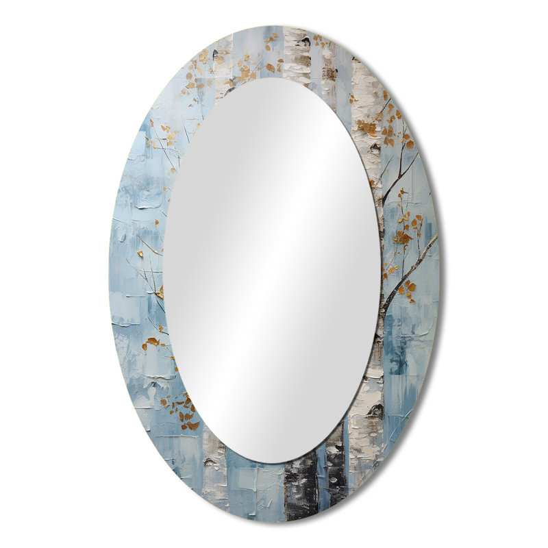 Miroir mural argenté, H 36 po x l 24 po