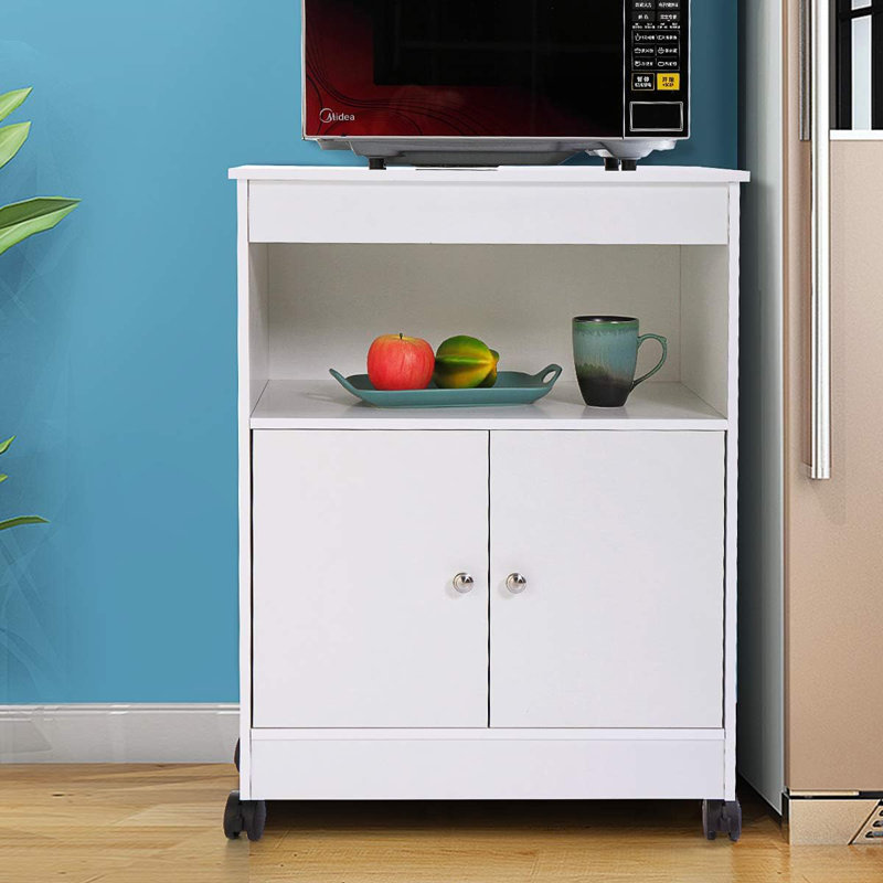 Chariot de cuisine en bois pour micro-ondes